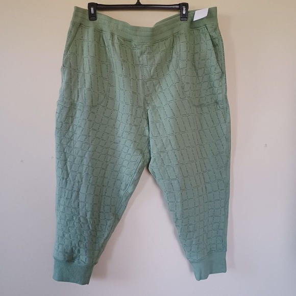 Nike Joggers Sz 3X Yoga Luxe‎ PullOn Thermal Reversible Quilted Green $120 New - Picture 1 of 12